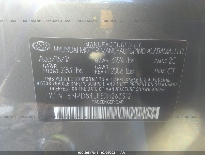5NPD84LF5JH263512
