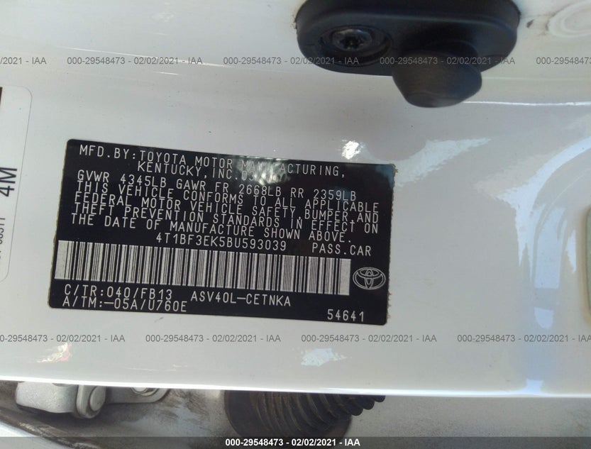 4T1BF3EK5BU593039