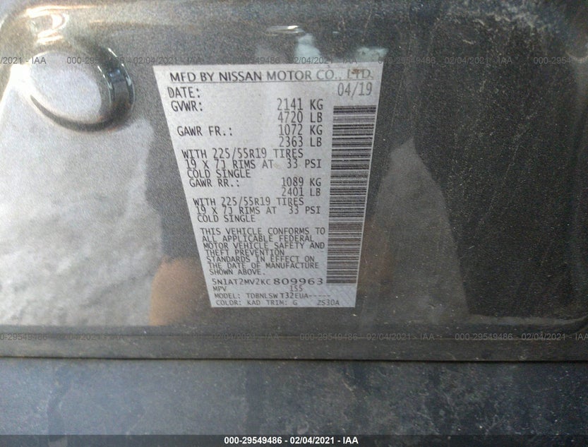 5N1AT2MV2KC809963