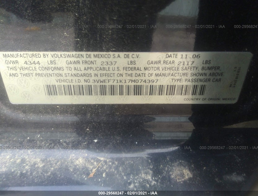 3VWEF71K17M074397