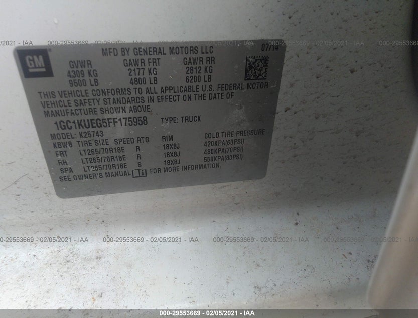 1GC1KUEG5FF175958