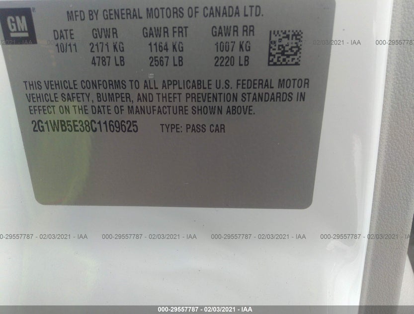 2G1WB5E38C1169625