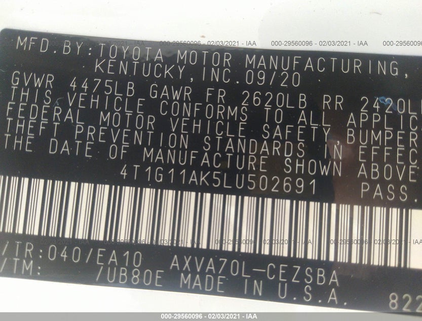 4T1G11AK5LU502691