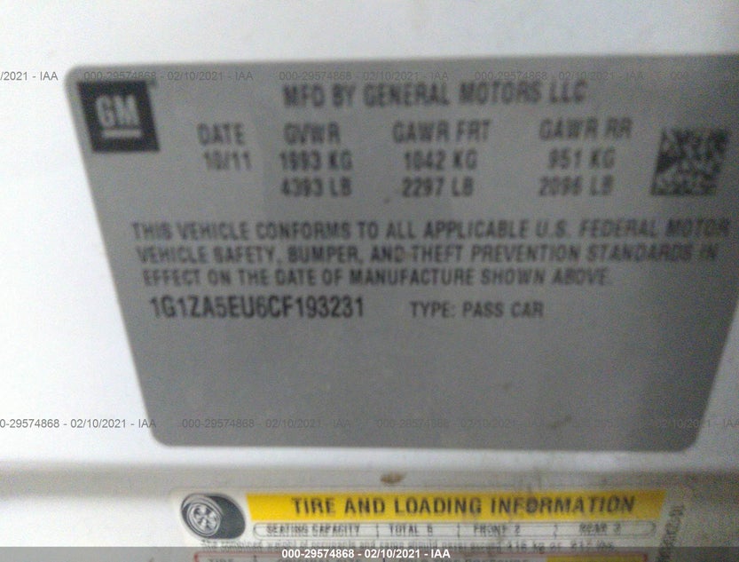 1G1ZA5EU6CF193231