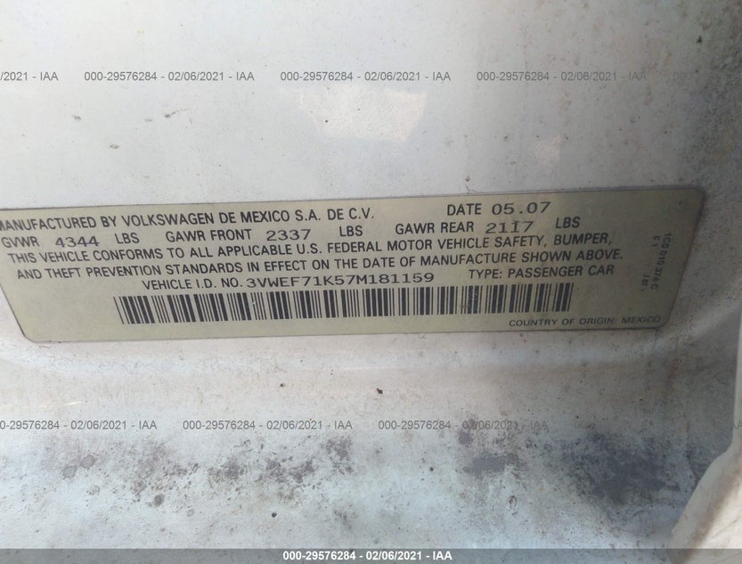 3VWEF71K57M181159