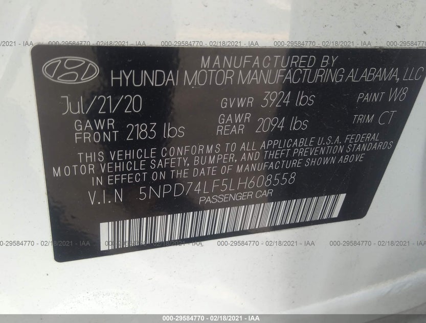 5NPD74LF5LH608558