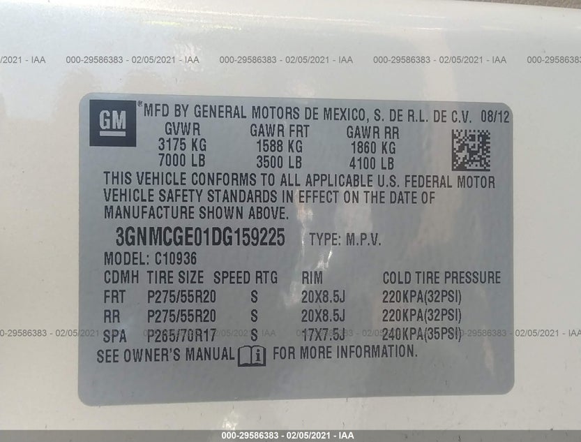 3GNMCGE01DG159225