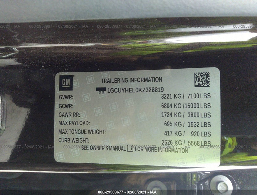1GCUYHEL0KZ328819