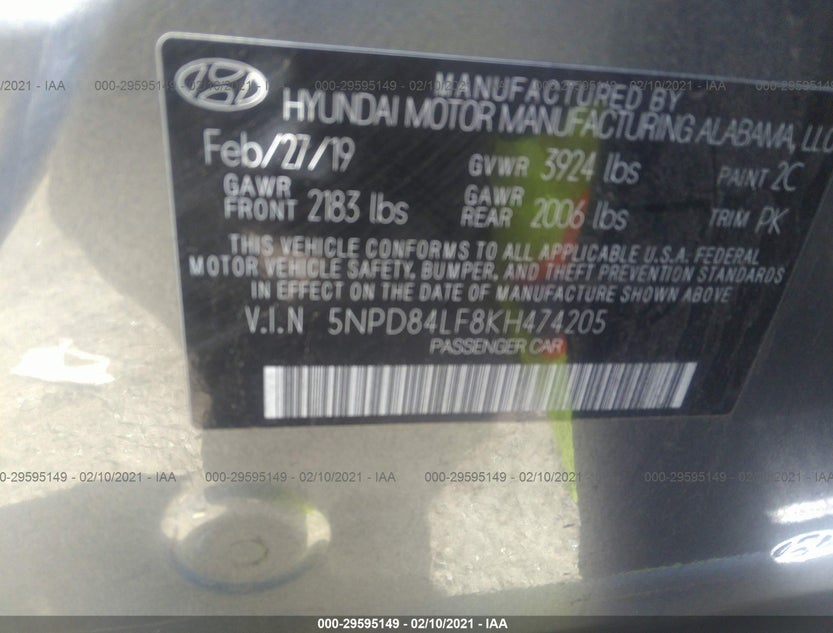 5NPD84LF8KH474205