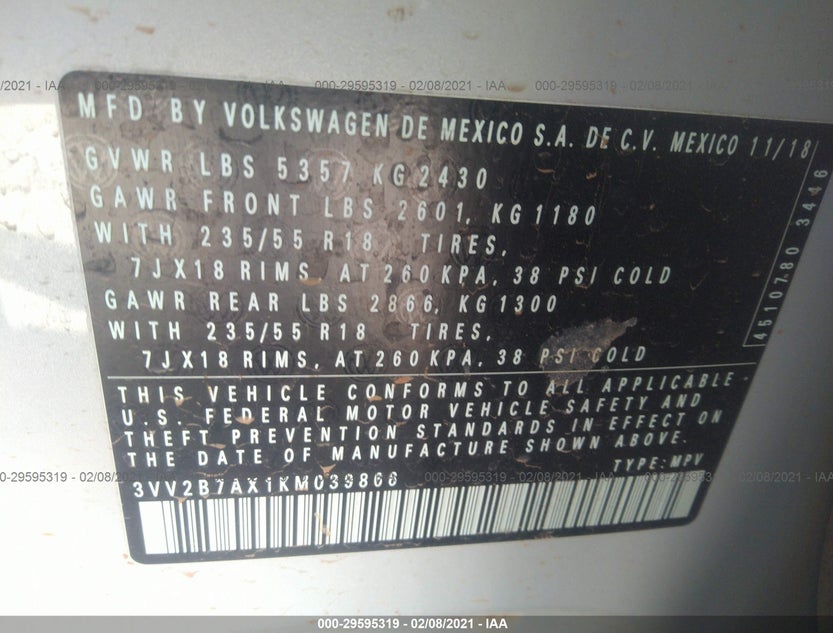 3VV2B7AX1KM039866