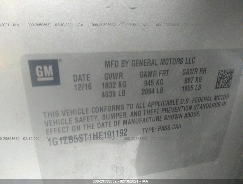 1G1ZB5ST1HF191192