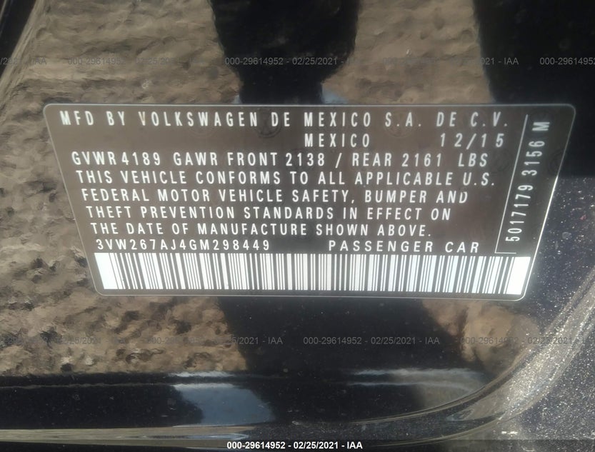 3VW267AJ4GM298449