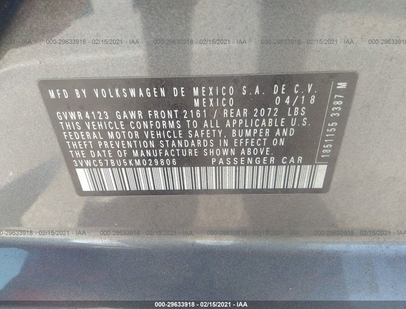 3VWC57BU5KM029806