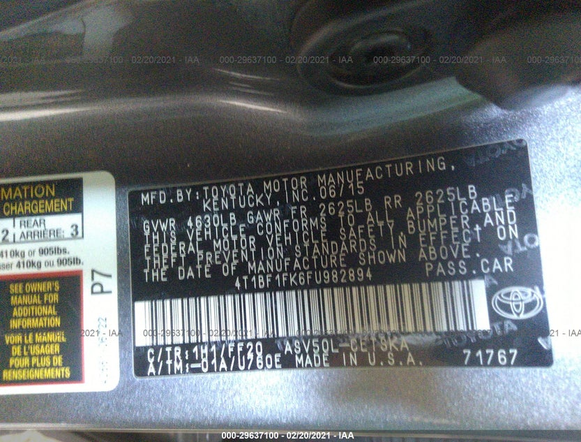 4T1BF1FK6FU982894