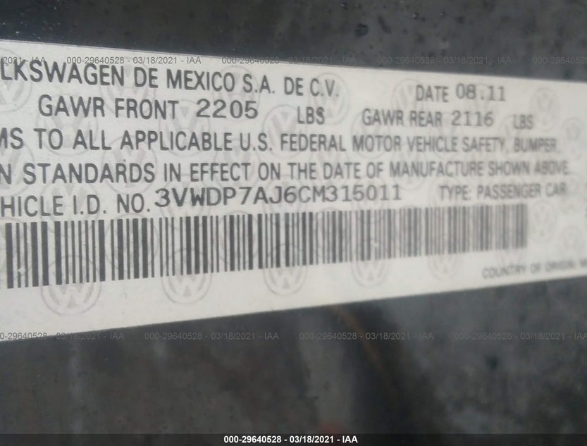 3VWDP7AJ6CM315011