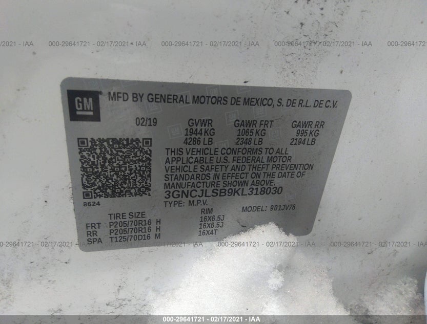 3GNCJLSB9KL318030