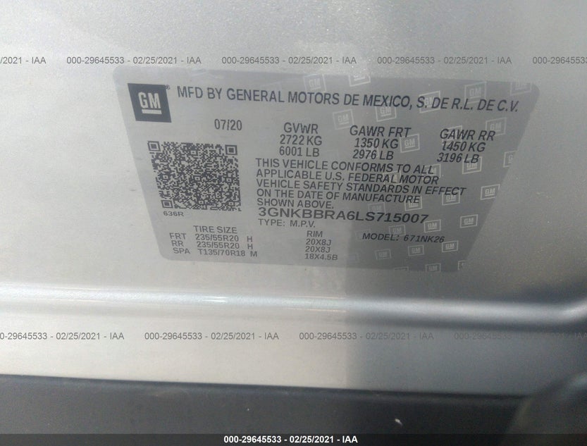 3GNKBBRA6LS715007
