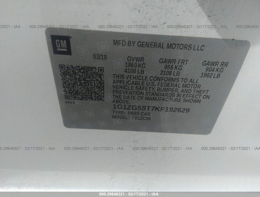 1G1ZG5ST7KF192629