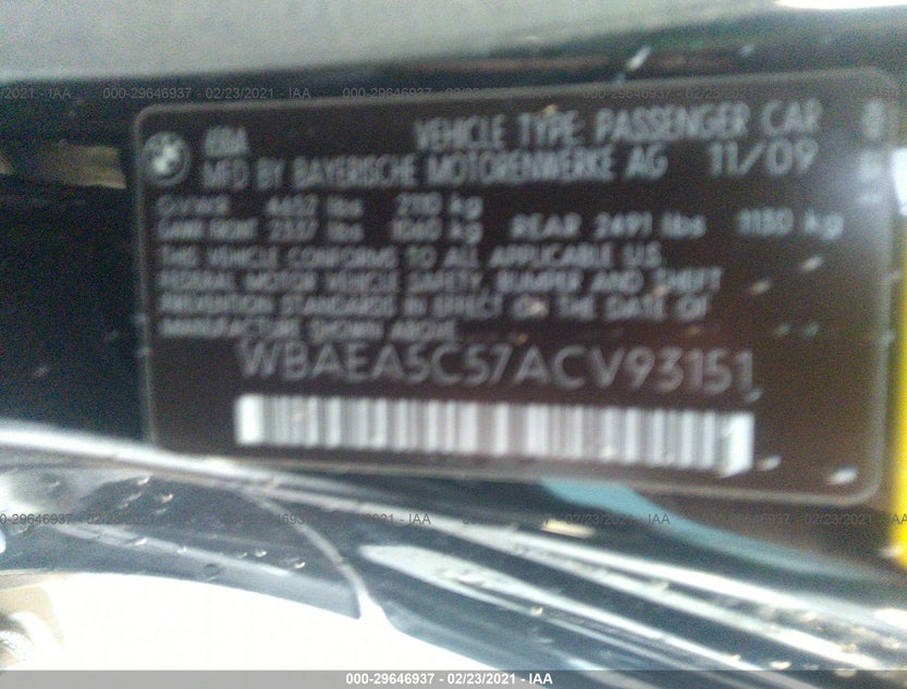 WBAEA5C57ACV93151