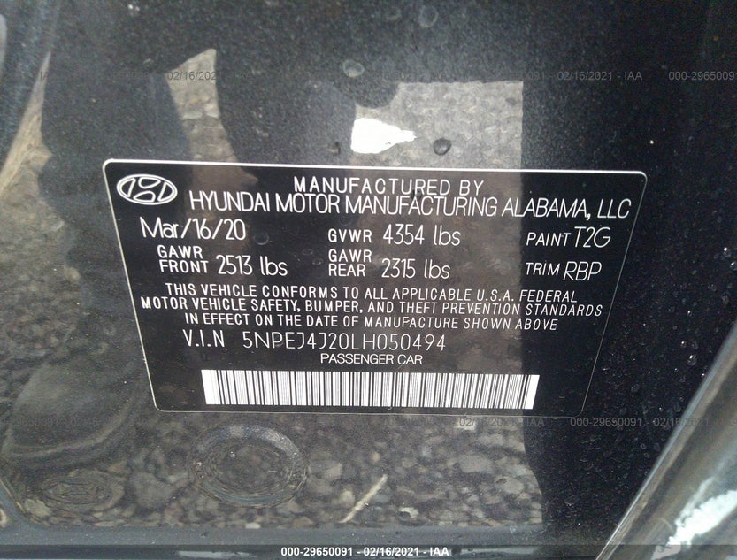 5NPEJ4J20LH050494