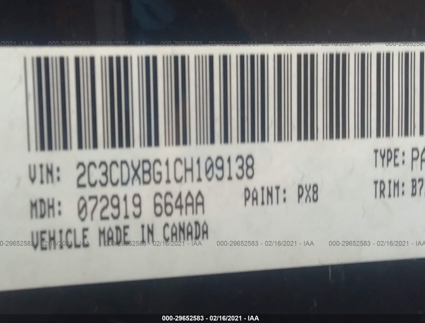 2C3CDXBG1CH109138