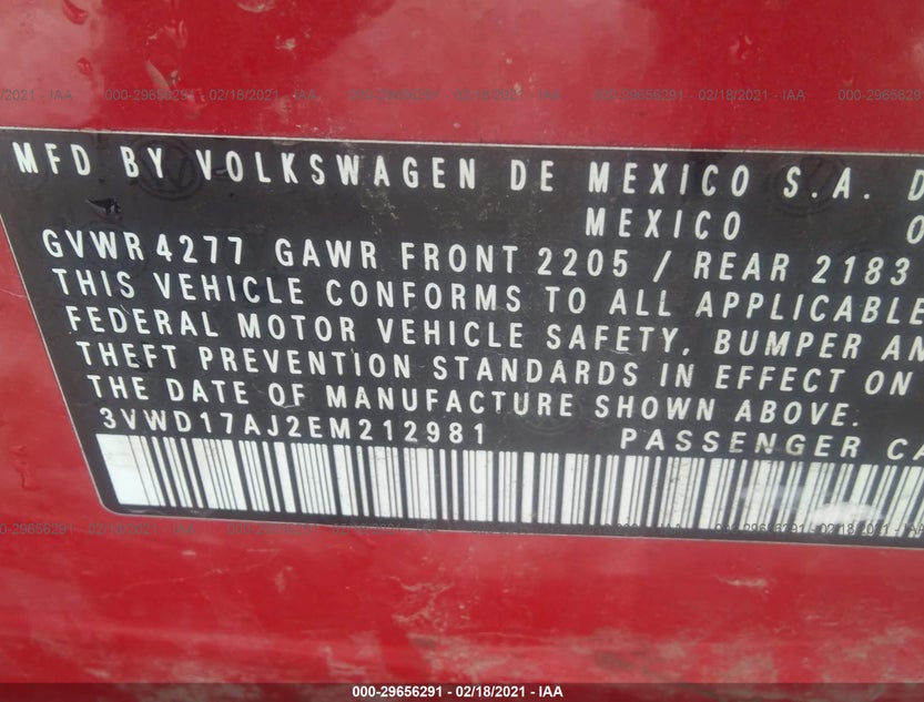 3VWD17AJ2EM212981
