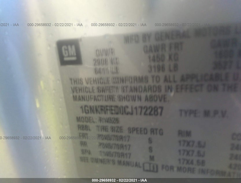 1GNKRFED0CJ172287