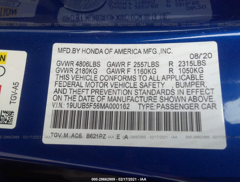 19UUB5F56MA000162
