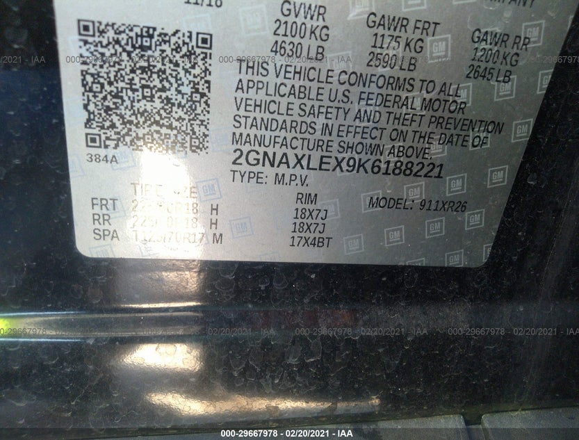 2GNAXLEX9K6188221