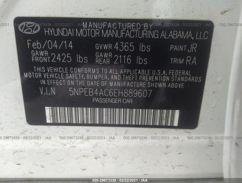 5NPEB4AC6EH889607