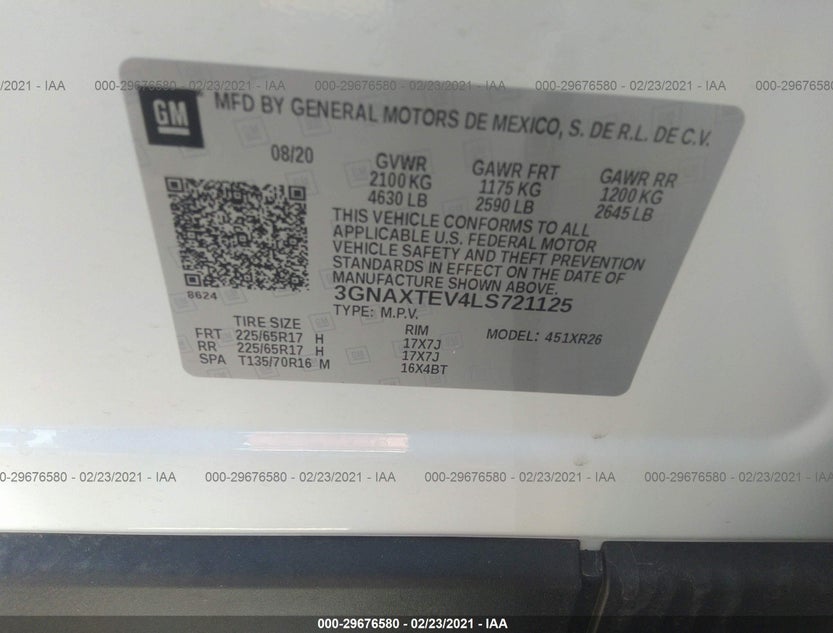 3GNAXTEV4LS721125