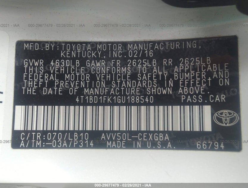4T1BD1FK1GU188540