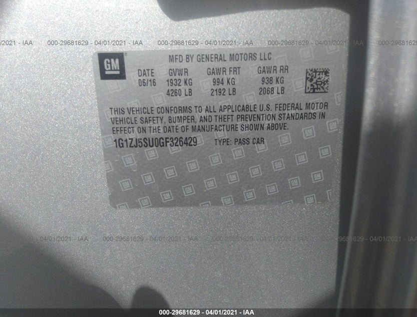 1G1ZJ5SU0GF326429