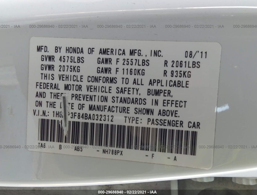 1HGCP3F84BA032312