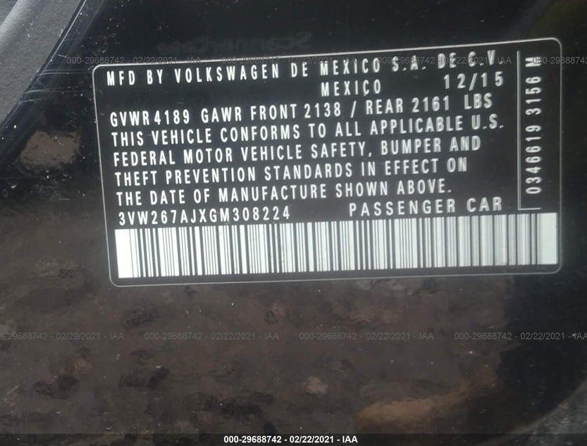 3VW267AJXGM308224