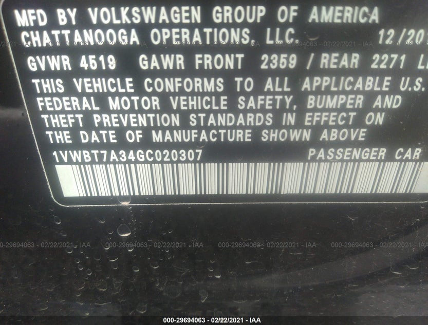 1VWBT7A34GC020307