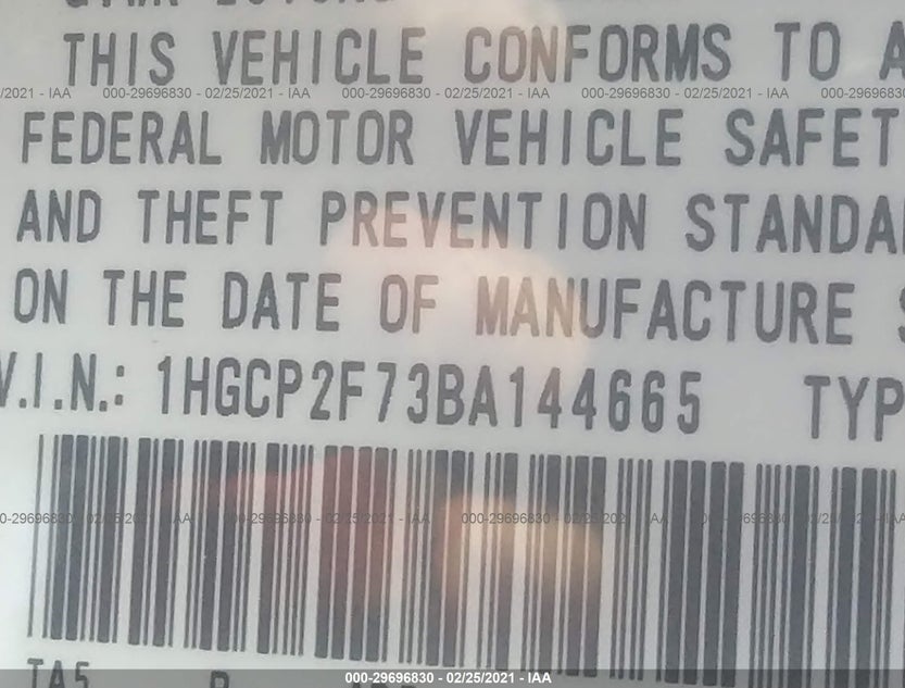 1HGCP2F73BA144665