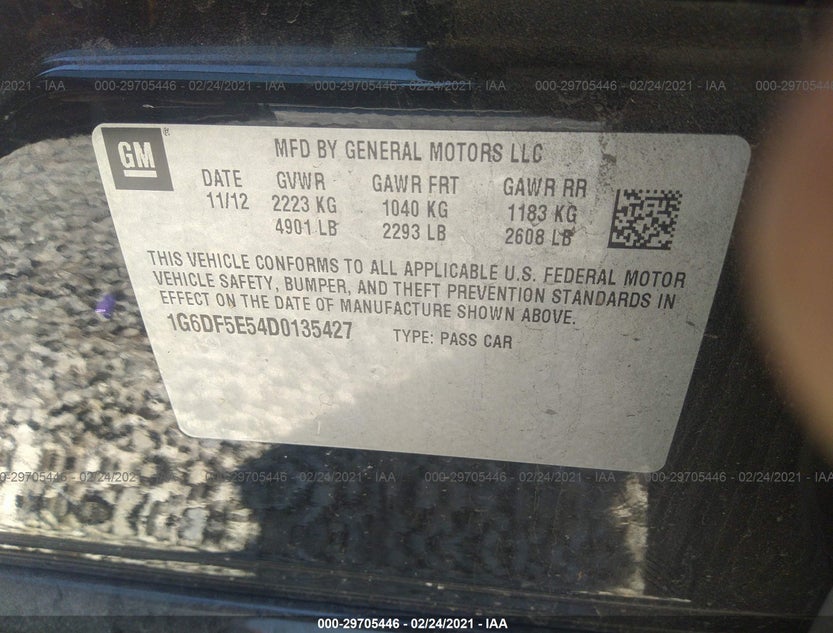 1G6DF5E54D0135427