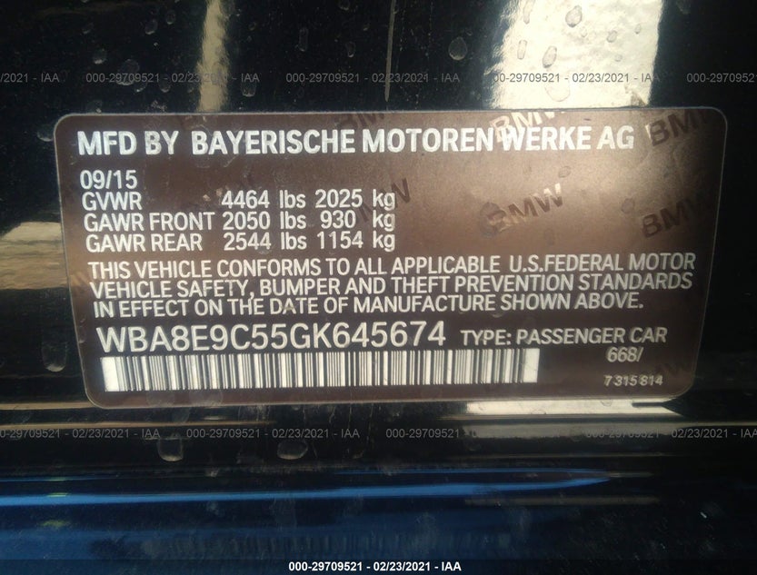 WBA8E9C55GK645674