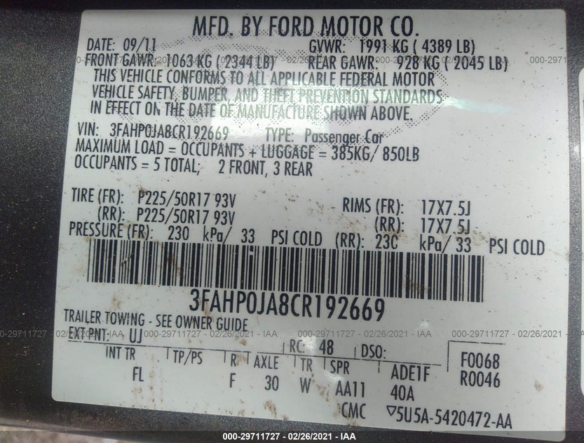 3FAHP0JA8CR192669