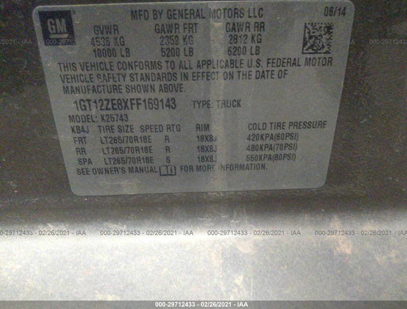 1GT12ZE8XFF169143