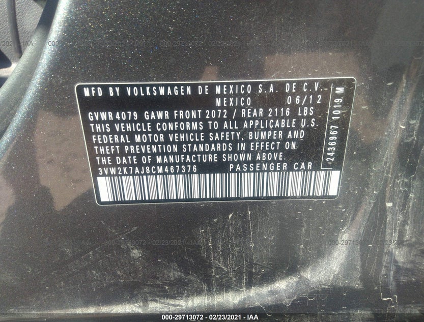 3VW2K7AJ8CM467376