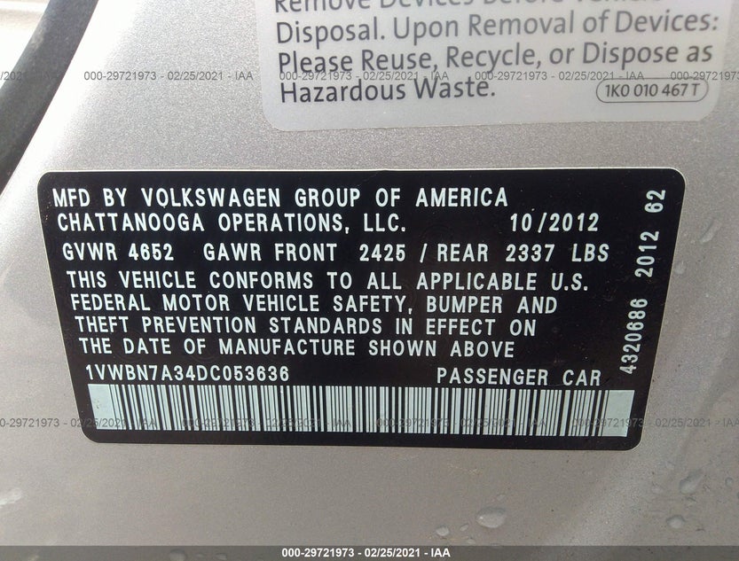 1VWBN7A34DC053636