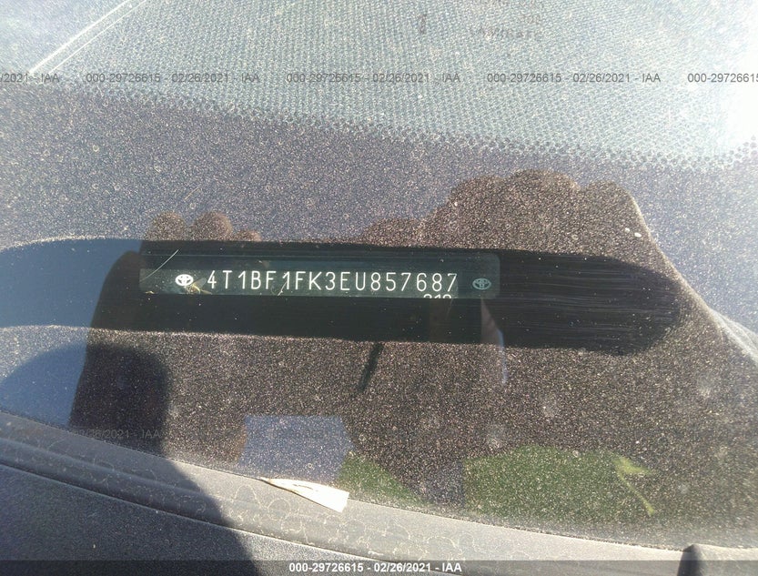 4T1BF1FK3EU857687