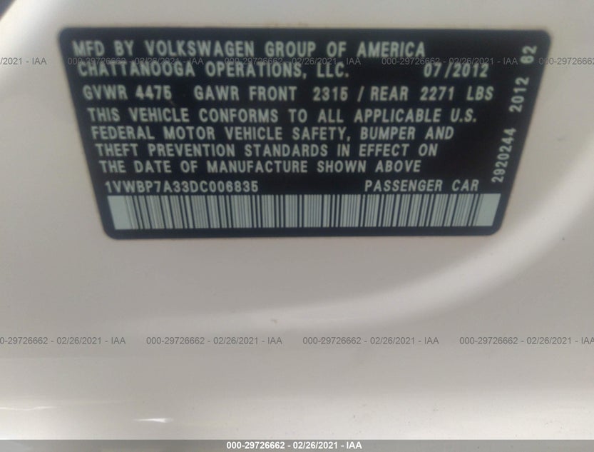 1VWBP7A33DC006835