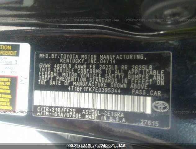 4T1BF1FK7EU395344