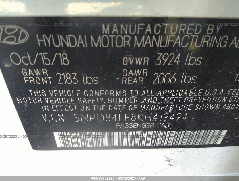 5NPD84LF8KH419494