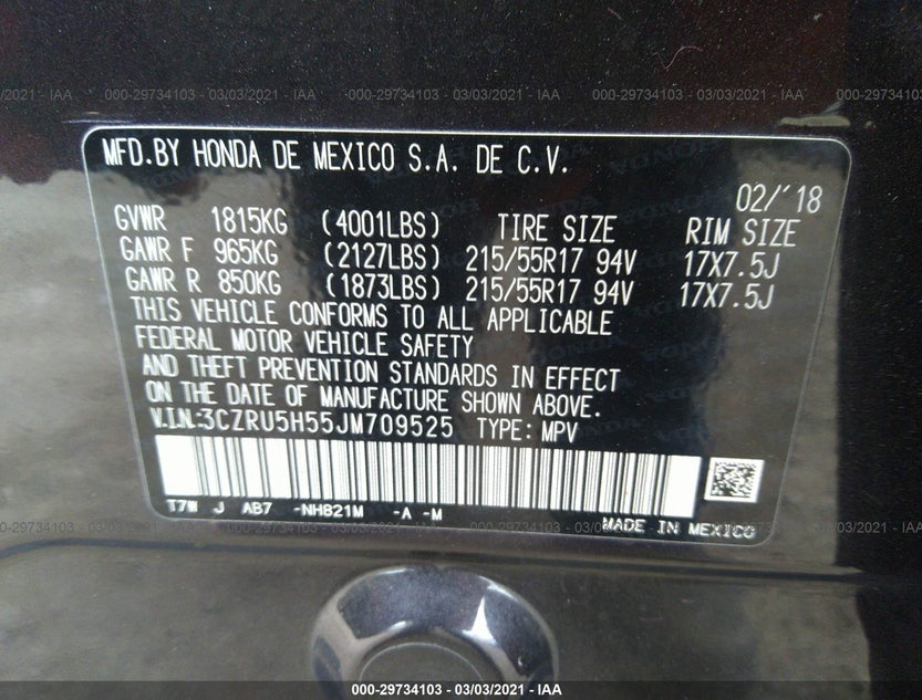 3CZRU5H55JM709525