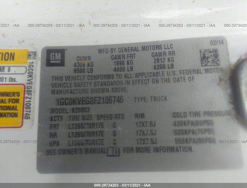 1GC0KVEG8FZ106746