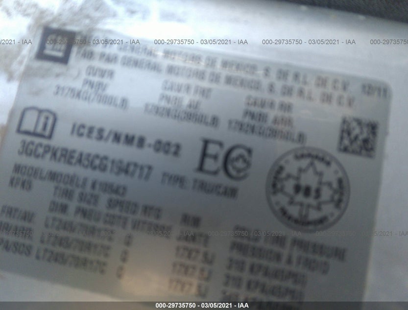 3GCPKREA5CG194717